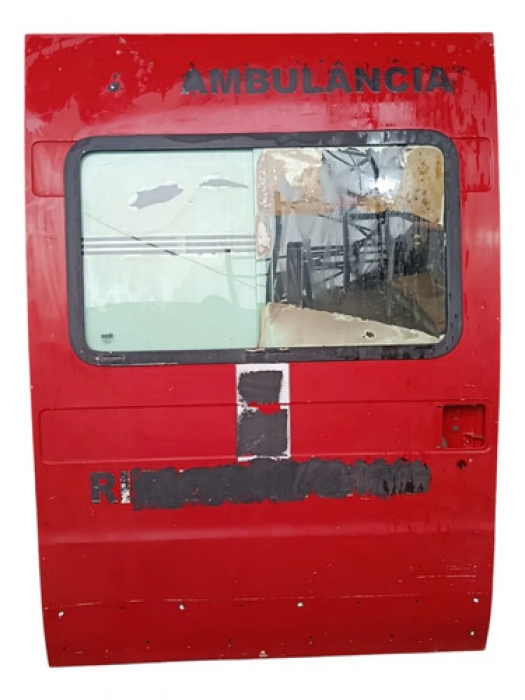 Porta Lateral De Correr Fiat Ducato Ambulância 2005 À 2017 Traseira Direito Vermelho