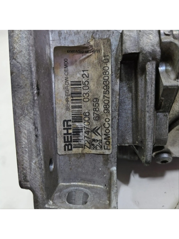 Válvula Egr Motor Peugeot Boxer 2.0 2018 019 À 2024 Detalhe.