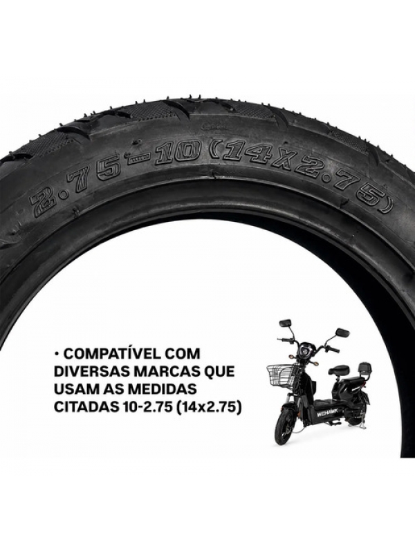 Pneu 2.75-10 Aro 10 (14x2.75) Scooter Moto Bike Elétrica